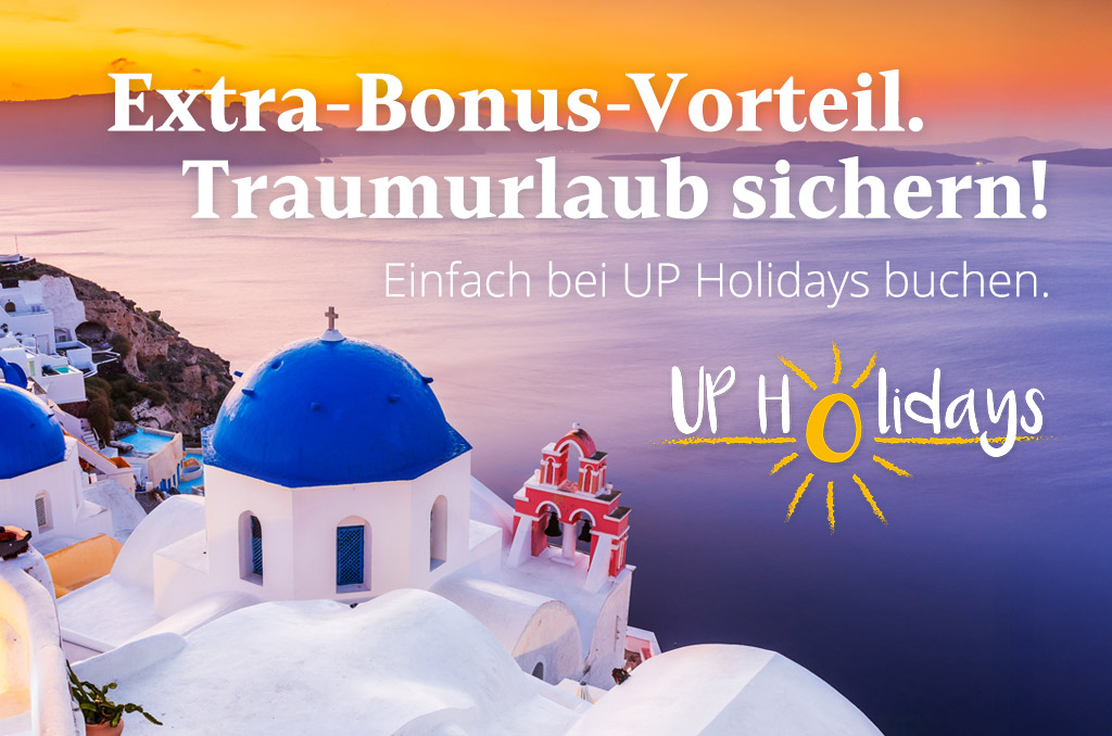 Miniaturbild, Santorin, Werbung für UP-Holidays